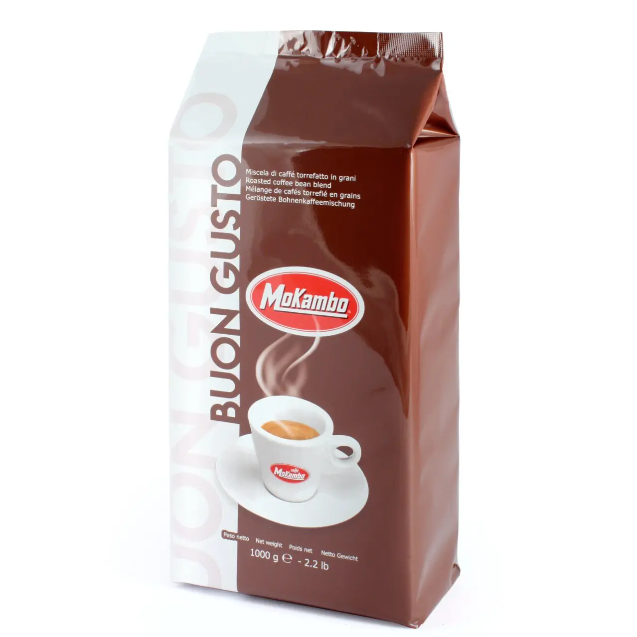 Кофе в зернах MoKambo Buon Gusto (1 кг) — Энергичный купаж 20% Арабика / 80% Робуста