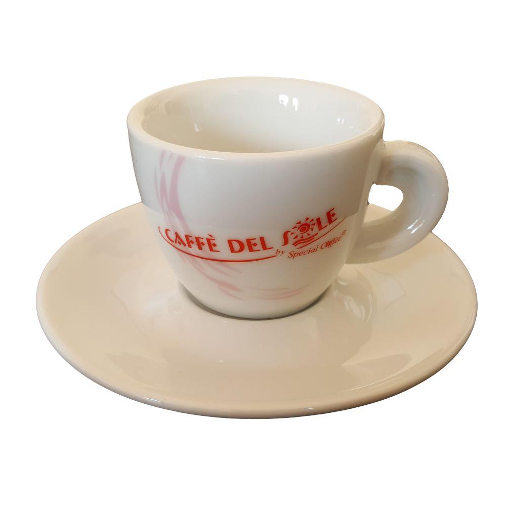 Чашка з блюдцем для еспресо Caffe del Sole 60 мл (Порцеляна)