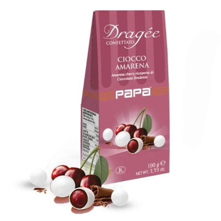 Драже вишня в темному шоколаді Papa Confetti, 100 г