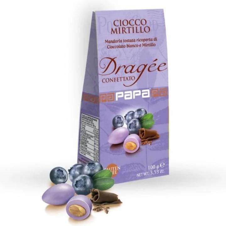 Драже миндаль в белом шоколаде с черникой Papa Confetti, 100 г