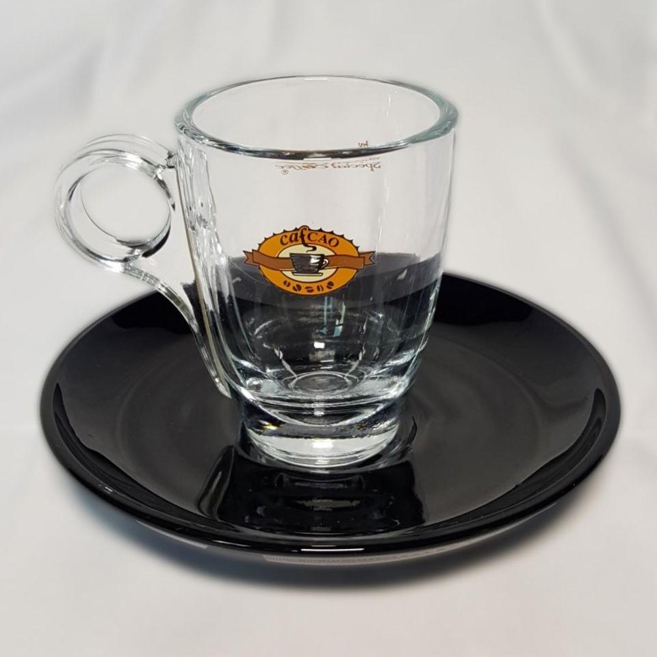 Чашка з блюдцем Caffe del Sole 60 мл (Скло)